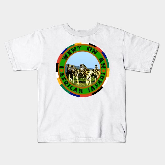 I Went On An African Safari Blue Sky Zebra Kids T-Shirt by PathblazerStudios